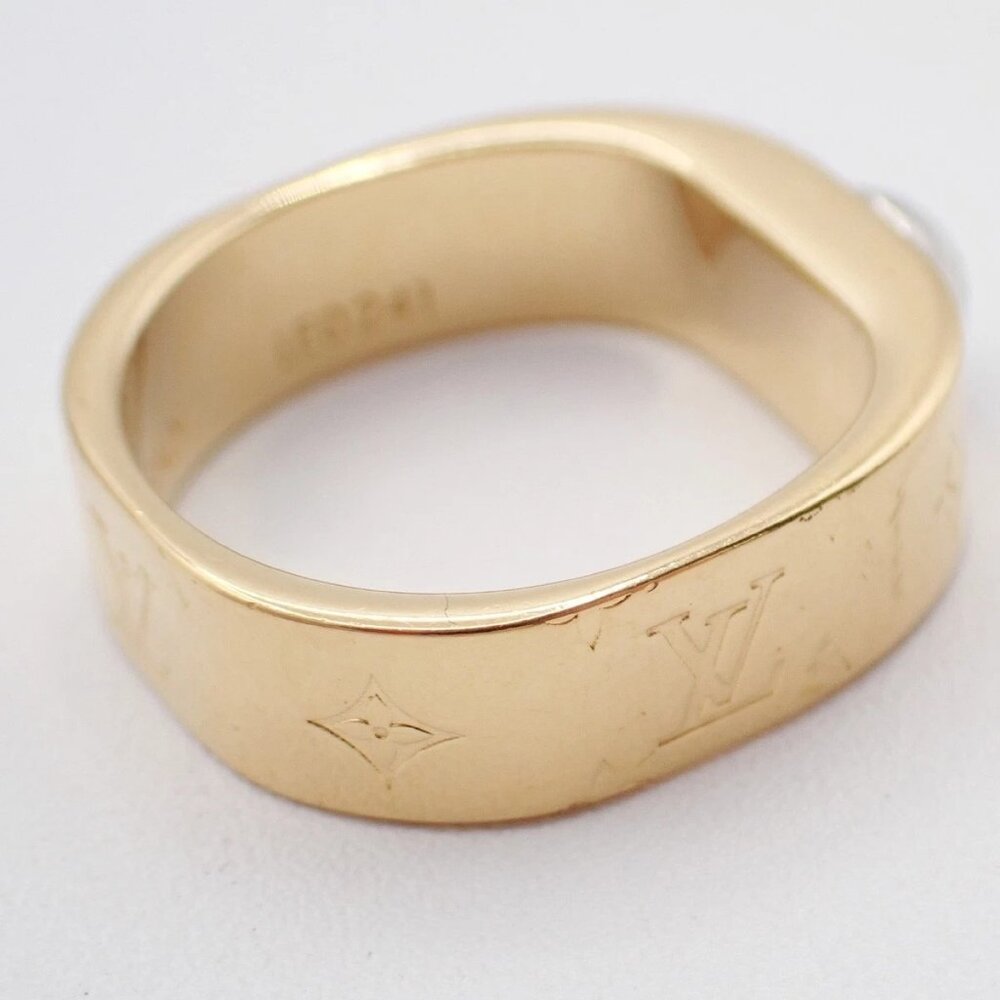 LOUIS VUITTON Nanogram Ring Size M Gold Silver Italy Accessory M00211 67EG247 - Picture 9 of 13